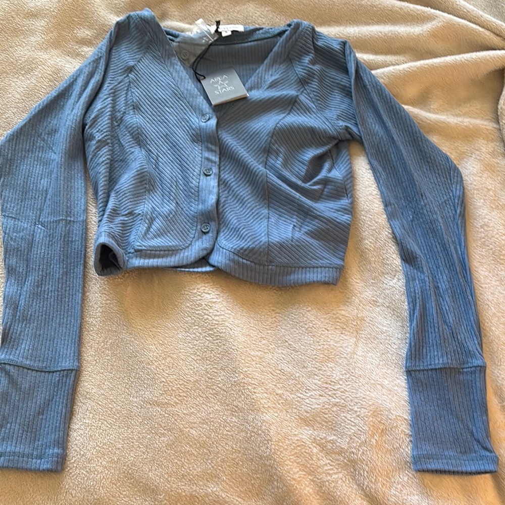 Area starsBlue V-Neck Sweater